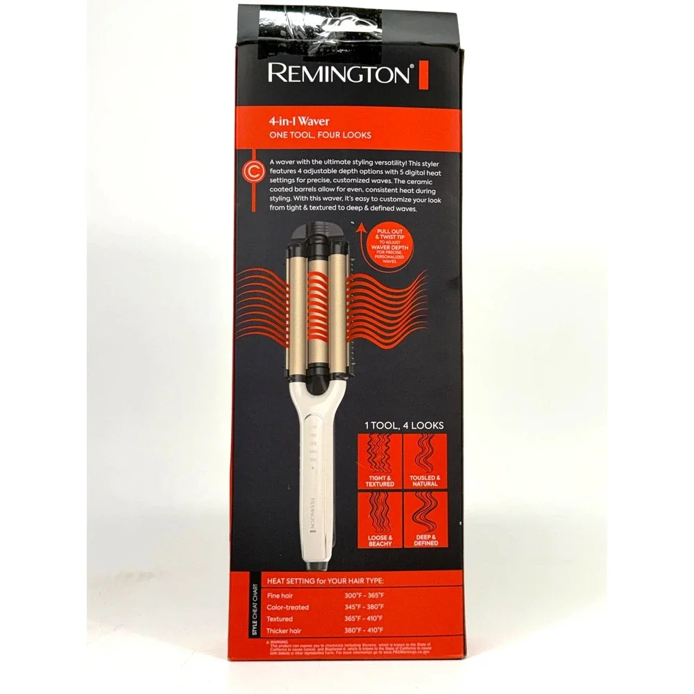 Remington 4-in-1 Adjustable Deep Waver Pure Precision Technology